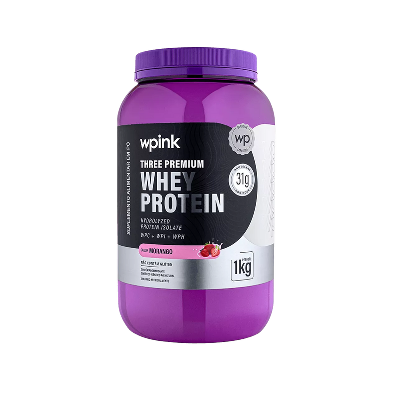 Three Premium Whey Protein Morango 3W - (1kg)
